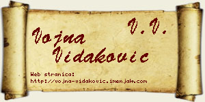 Vojna Vidaković vizit kartica
